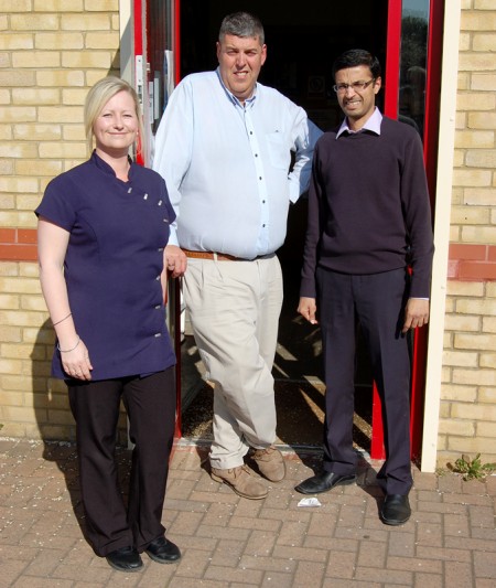 Staff at Bradley Stoke Pharmacy: Charlotte Neal, Richard Slade and Ashish Mehta.