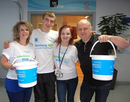 Kayleigh Smallcombe of Bradley Stoke, Bristol, has her head shaved to raise money for cancer and dementia charities, in memory of her late grandmother, Rose.