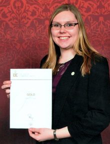 Mollie Lockett with her Duke of Edinburgh Gold Award certificate.