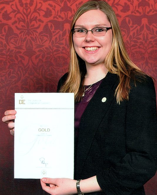 Mollie Lockett with her Duke of Edinburgh Gold Award certificate.