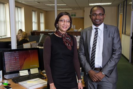 Trevor Mapondera (right), of Nurseline Healthcare Limited, and Hayley Chiba, of Better Numbers.