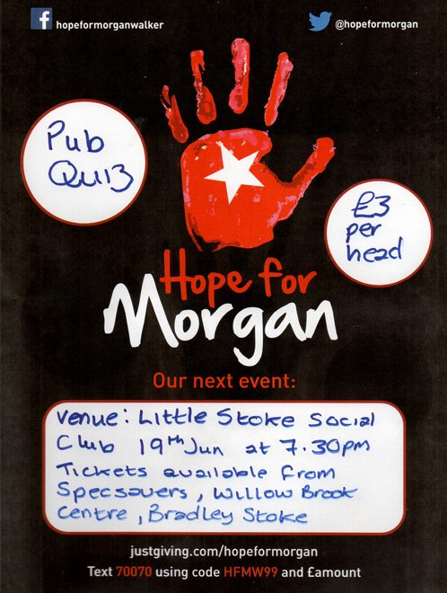 Hope for Morgan quiz, organised by Specsavers bradley Stoke.