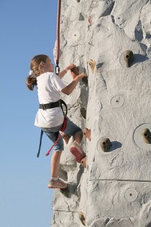 Climbing wall.