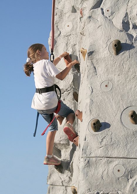 Climbing wall.