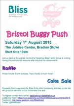 Poster for the 2015 Bliss Buggy Push in Bradley Stoke, Bristol.