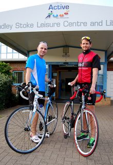 Nick Groves (left) and Simon Ward, entrants in the Active Triathlon, which takes place in Bradley Stoke on 30th August 2015.