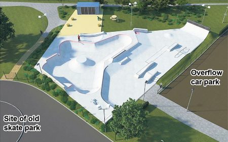 Visualisation of the proposed new skate park at Bradley Stoke Leisure Centre.