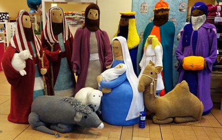 The Knutty Knitters' 'Knitivity' (life-size knitted nativity scene).