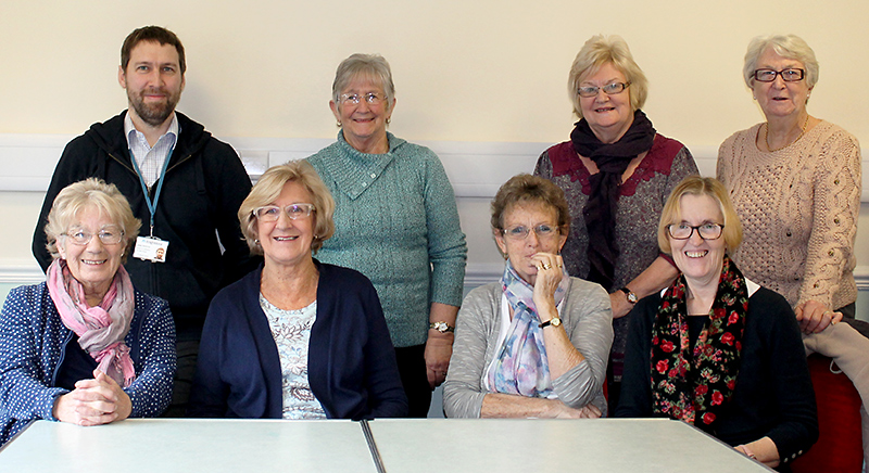 Jamie Dockerty (back row, left), Knightstone’s social coordinator, with members of the group that meets on Wednesdays at the Jubilee Centre.