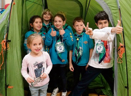 Members of the 1st Bradley Stoke Scout Group celebrate the 30th anniversary of Beaver Scouts.