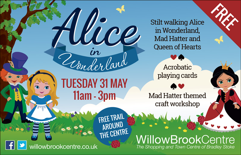 Alice in Wonderland event at the Willow Brook Centre.