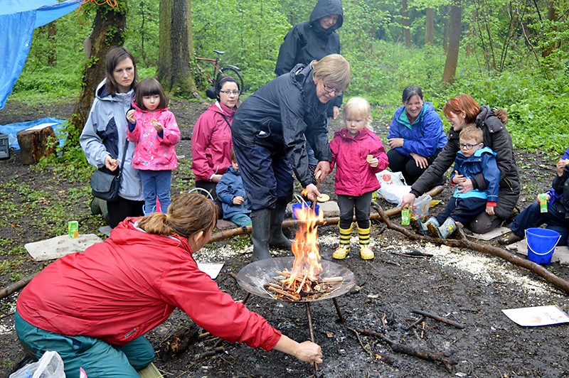 Abacus Pre-School campfire in Savages Wood, Bradley Stoke.
