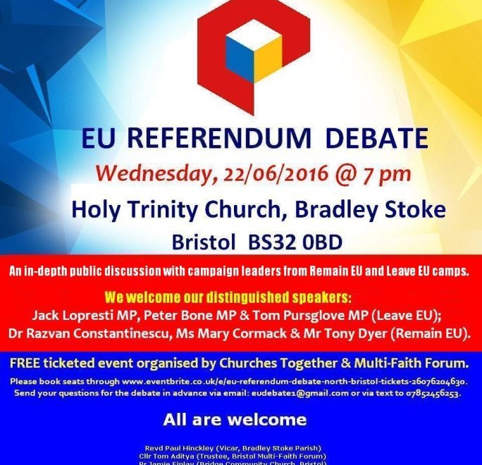 EU Referendum debate in Bradley Stoke on 22nd June 2016.