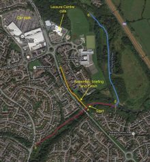 Route of proposed parkrun in the Three Brooks Local Nature Reserve, Bradley Stoke.