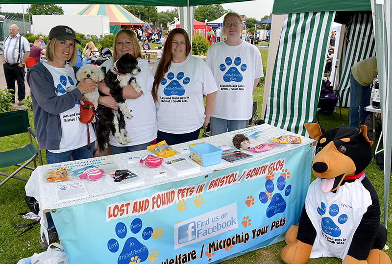 Supporters of the Lost and Found Pets in Bristol/South Glos group on their stand at the 2016 Bradley Stoke Community Festival.