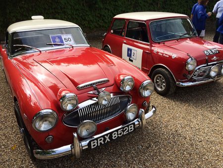 RAC Rally of the Tests: Austin-Healey 3000 and replica 6 EMO Mini.