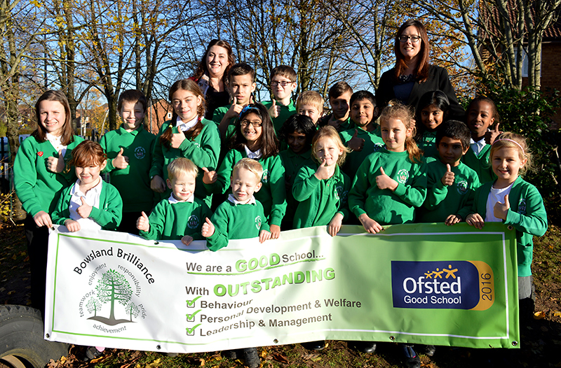 Teachers and pupils at Bowsland Green Primary School, Bradley Stoke, recently rated 'good' by Ofsted.