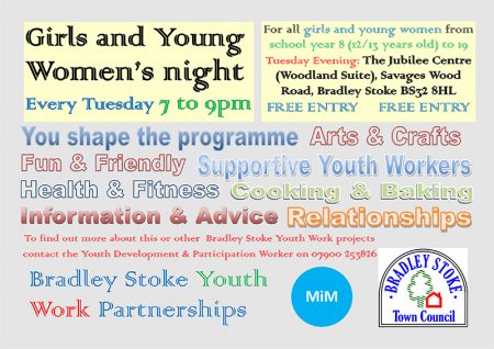 Bradley Stoke Girls and Young Women's Night poster.