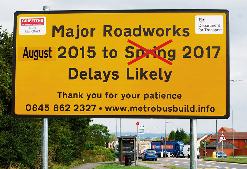 MetroBus roadworks in Bradley Stoke will now NOT be complete by spring 2017.