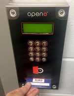 Open Plus swipe pad at Bradley Stoke Library.