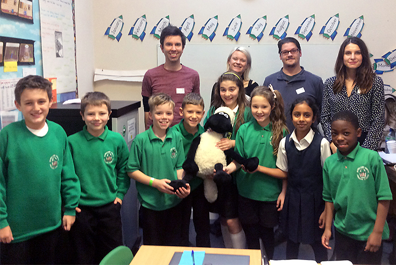 Game designers from Aardman with Year 4 & 5 pupils at Bowsland Green Primary School.