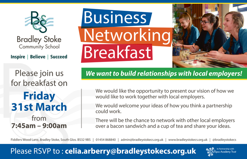 Business Networking Breakfast at Bradley Stoke Community School.