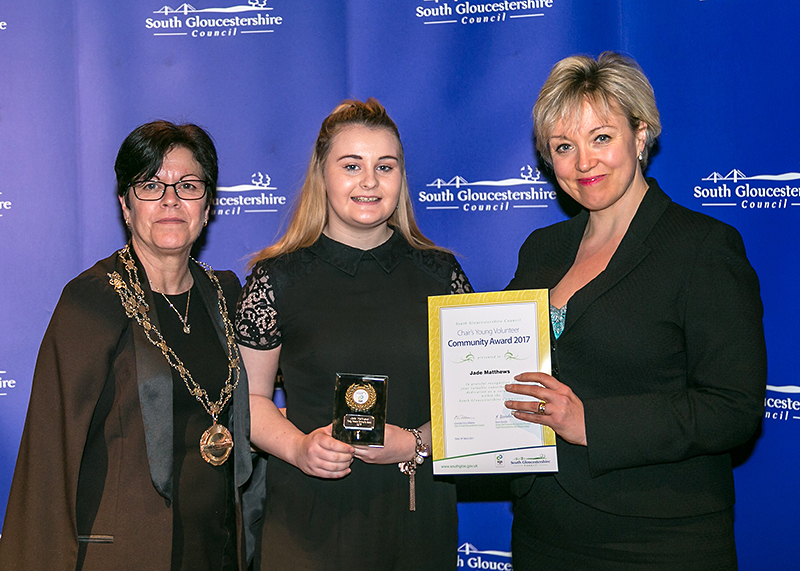 Photo of Jade Matthews receiving her award.