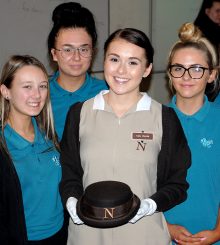 Photo of Katy Wardle on a visit to Bradley Stoke Community School.