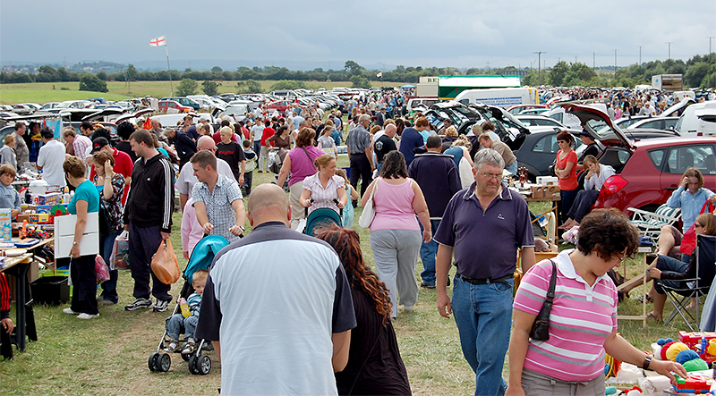 Photo of crowds at Trench Lane Car Boot Sale.
