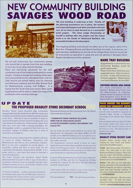 Bradley Stoke Town Council newsletter from 2002.