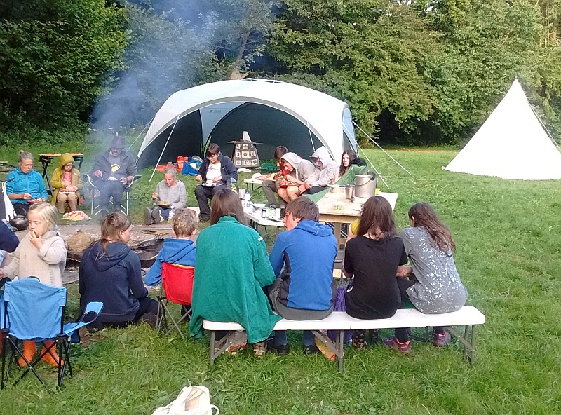 Woodcraft Folk from groups across Bristol on camp in Wales,