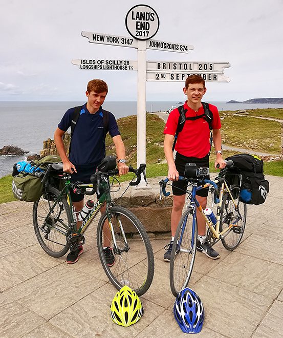 Photo of Ryan Edwards and Scott Warburton at Land's End.