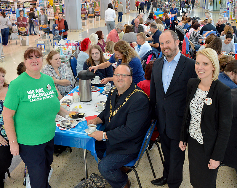 Photo of the cream tea world record attempt in progress at the Willow Brook Centre.