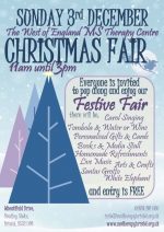Poster for the MS Therapy Centre Christmas fair.
