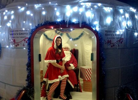 Photo of the oxygen chamber doubling as Santa's grotto at the 2016 Christmas fair.