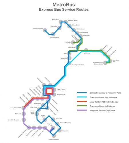 MetroBus route map (2017).
