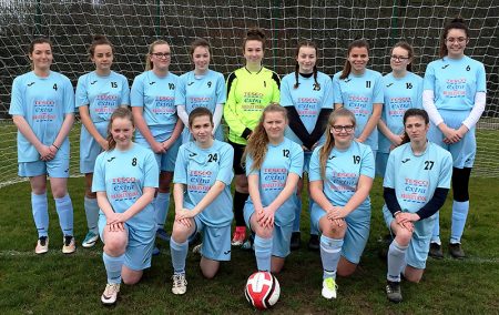 Photo of the Bradley Stoke Youth FC U16 Girls' team (March 2018).