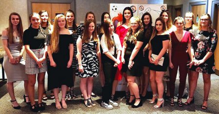 Photo of the BSYFC U16 Girls at their presentation evening.