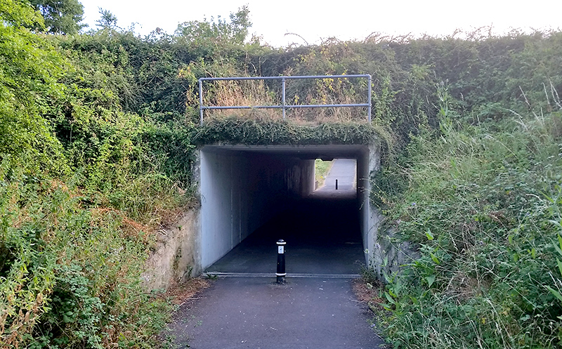 Photo of the pedestrian underpass at Huckley Way.