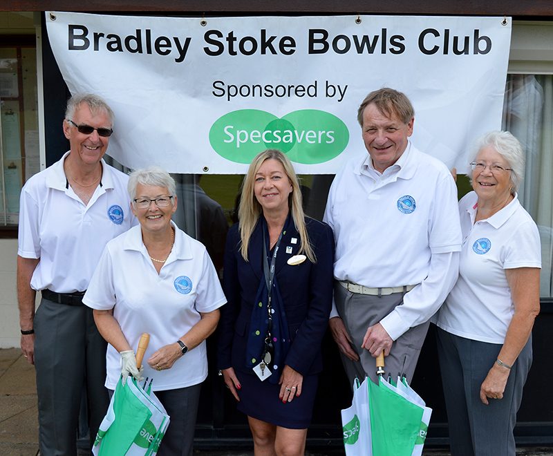 Specsavers sponsor Bradley Stoke Bowls Club.