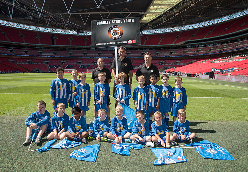 Bradley Stoke Youth FC at Wembley for the 2018 FA Community Shield.