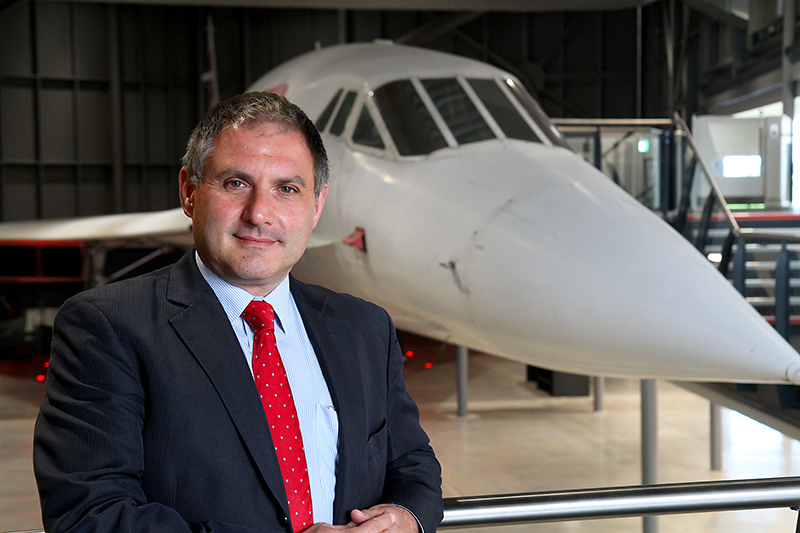 Photo of Jack Lopresti MP with Concorde in the background.