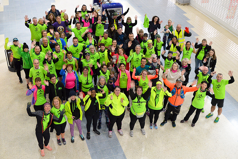 Photo of NBRG members celebrating in the mall at the Willow Brook centre.