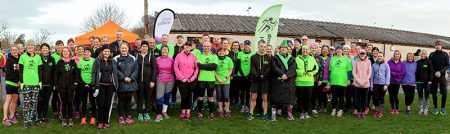 Photo of the 'Couch to 5k' course participants at their 'graduation' parkrun, supported by many members of the group.