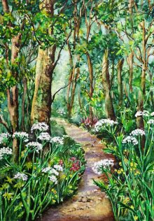 Landscape (watercolour) by Sue Kelly.