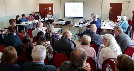 Photo showing council members, officials and members of the public at the DMC meeting on 21st February.