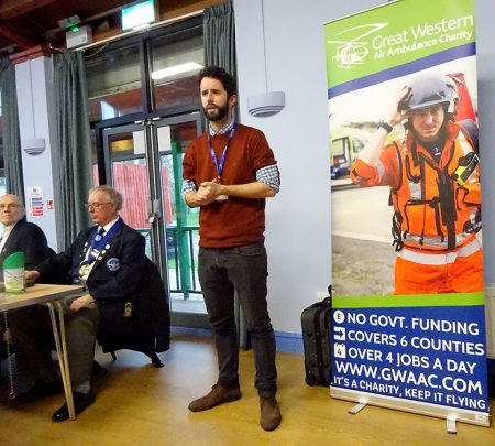 Photo of a representative of Great Western Air Ambulance Charity addressing the meeting.