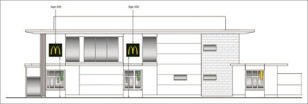 Plan showing proposed illuminated advertising signage.