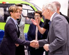 Photo of The Duke meeting former patient Ali Layard.