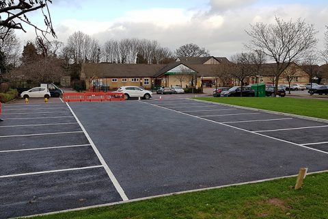 Photo of the new car park extension at Brook Way Activity Centre (looking north).